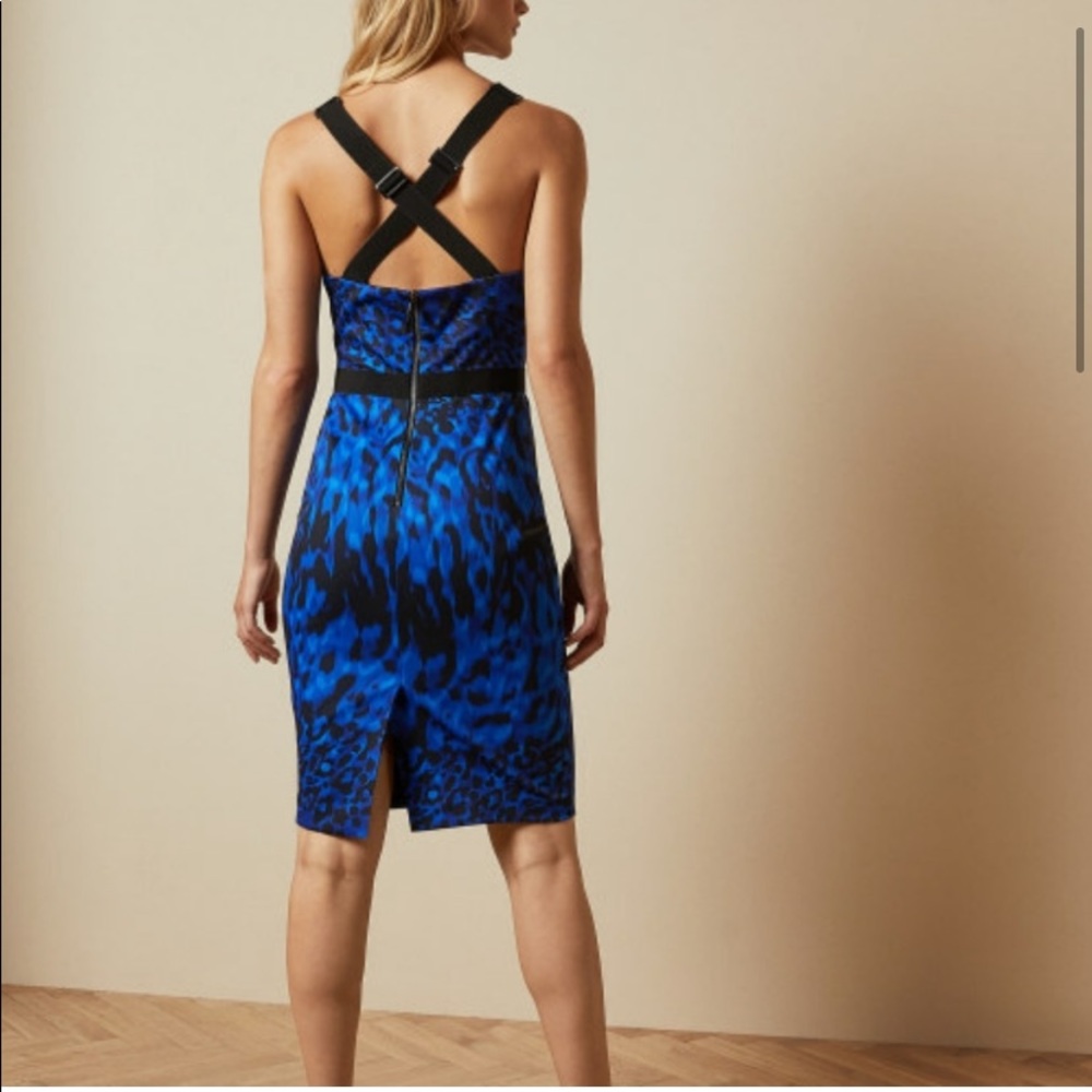 TED BAKER AMAALEE Topaz V-neck Bodycon Dress